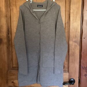 Patagonia Button-up, hooded cardigan sweater coat.  Grey.  Size S/M.